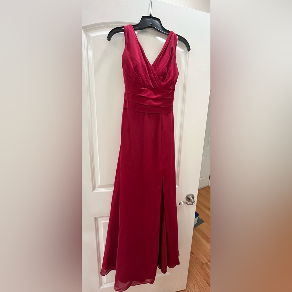 Azazie Bianca Bridesmaid Dress - Burgundy (Size 8)